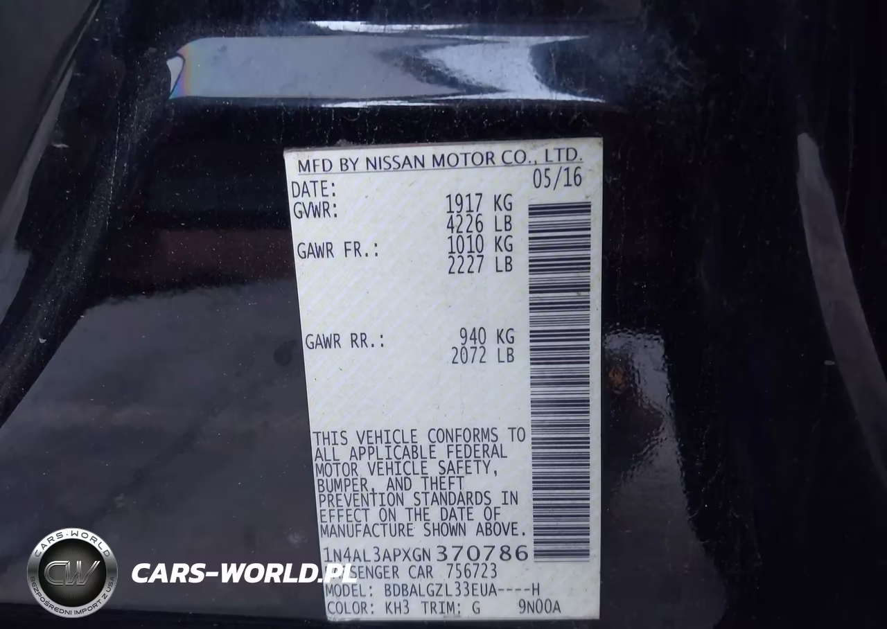 2016 Nissan Altima 2.5 S VIN:1N4AL3APXGN370786 - 9