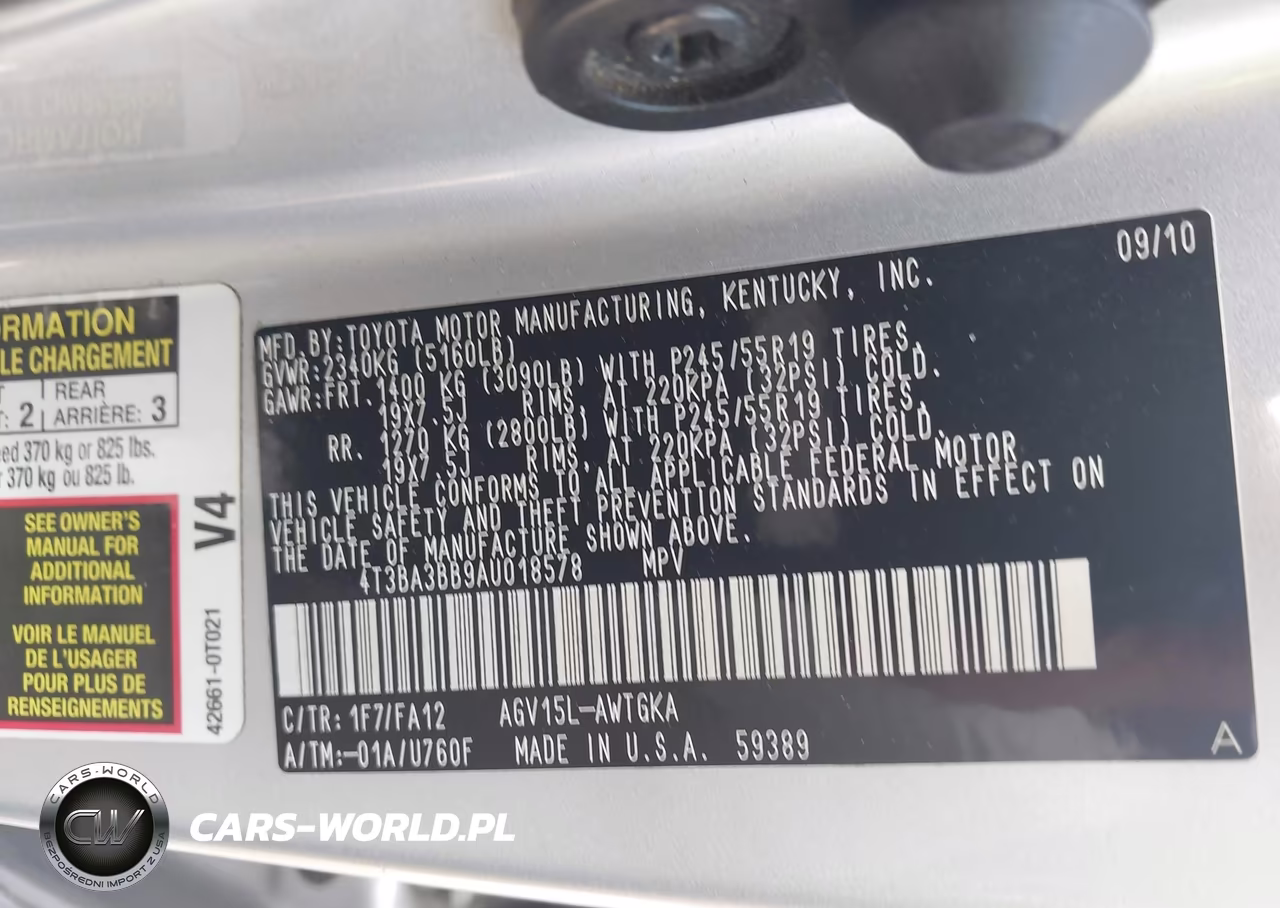 2010 Toyota Venza VIN:4T3BA3BB9AU018578 - 9
