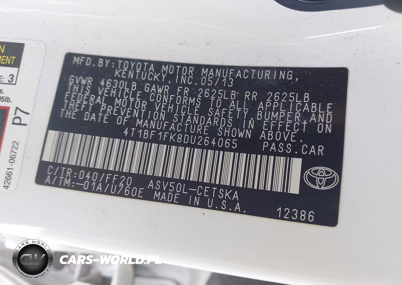 2013 Toyota Camry Se VIN:4T1BF1FK8DU264065 - 9