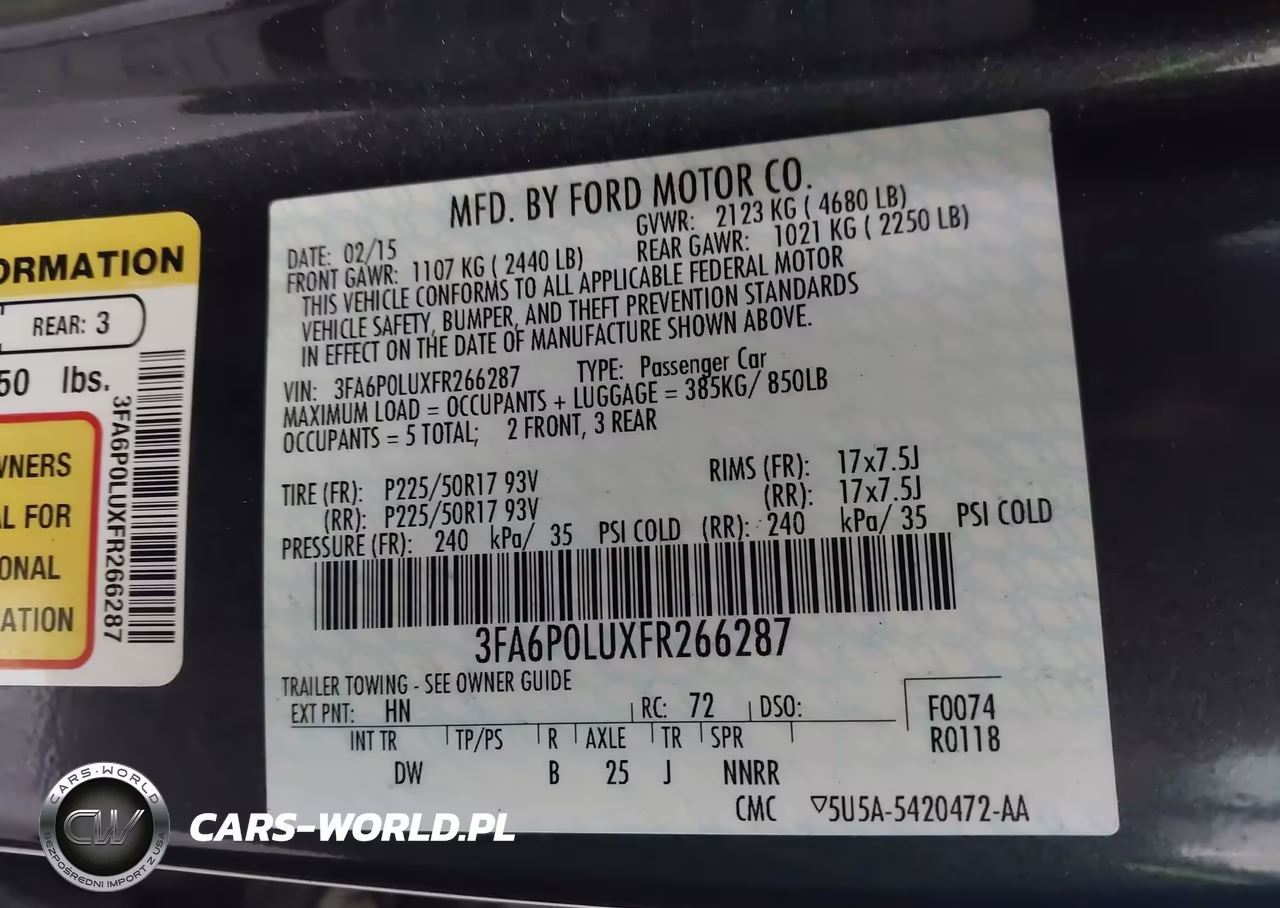 2015 Ford Fusion Hybrid Se VIN:3FA6P0LUXFR266287 - 9