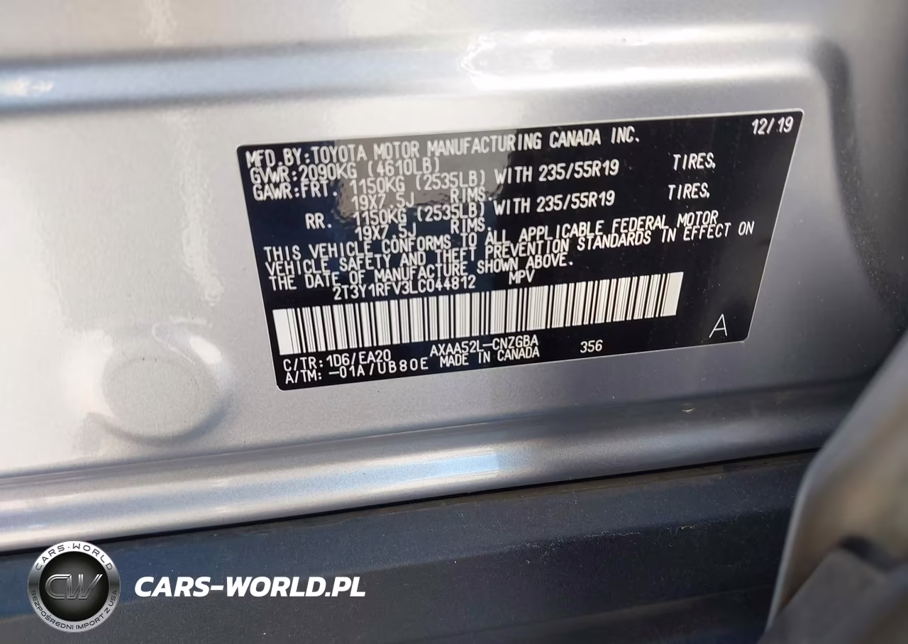 2020 Toyota Rav4 Limited VIN:2T3Y1RFV3LC044812 - 9