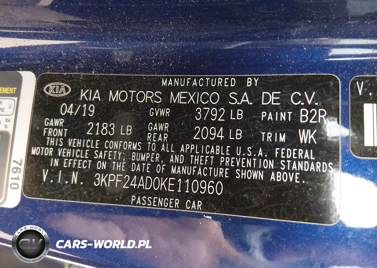 2019 Kia Forte Lxs VIN:3KPF24AD0KE110960 - 9