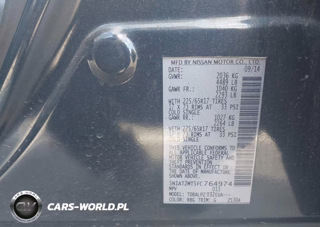2015 Nissan Rogue S VIN:5N1AT2MT5FC764974 - 9
