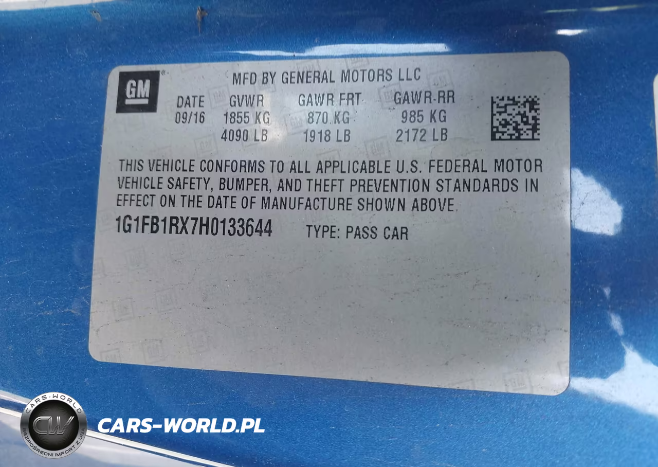 2017 Chevrolet Camaro 1Lt VIN:1G1FB1RX7H0133644 - 9