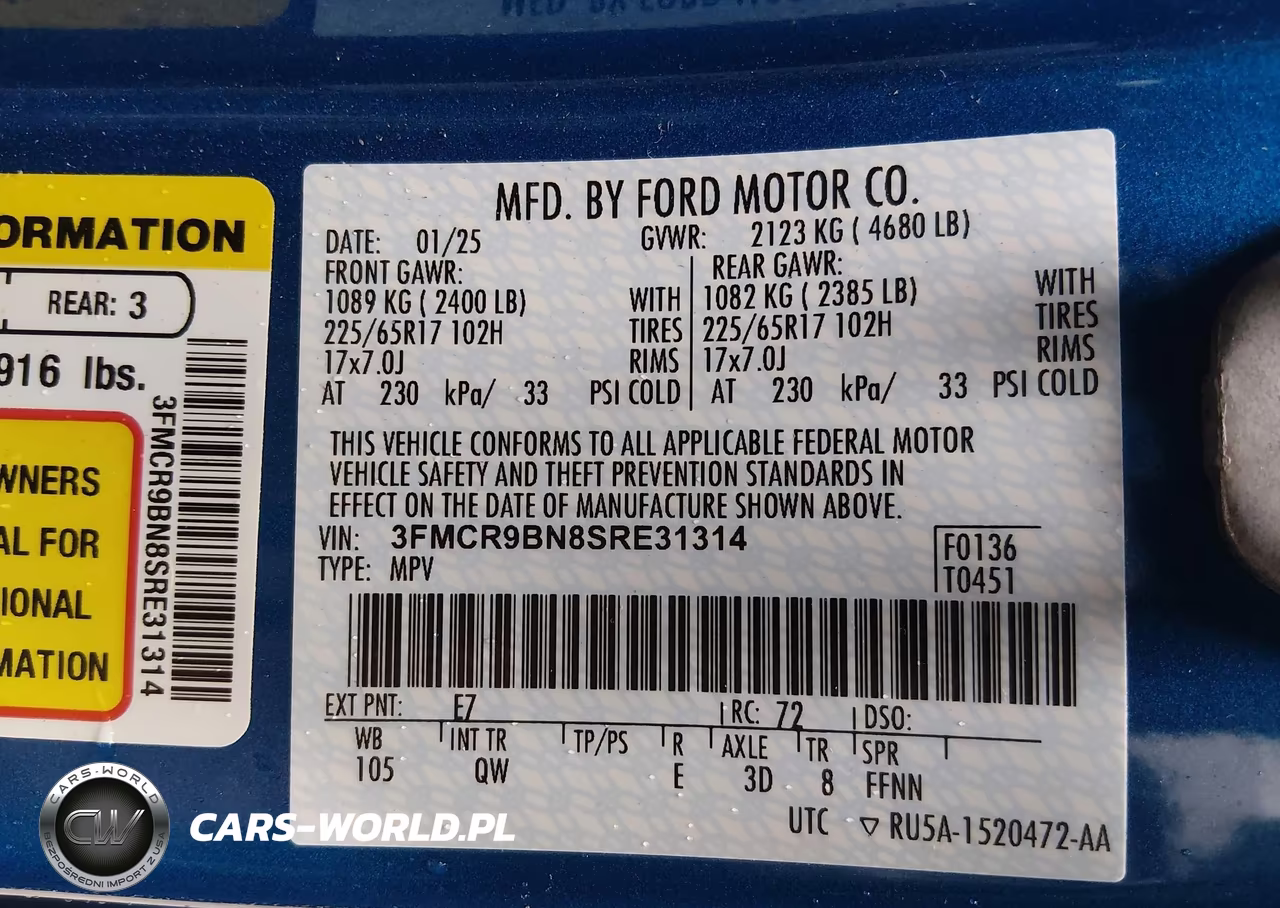 2025 Ford Bronco Sport Big Bend VIN:3FMCR9BN8SRE31314 - 9