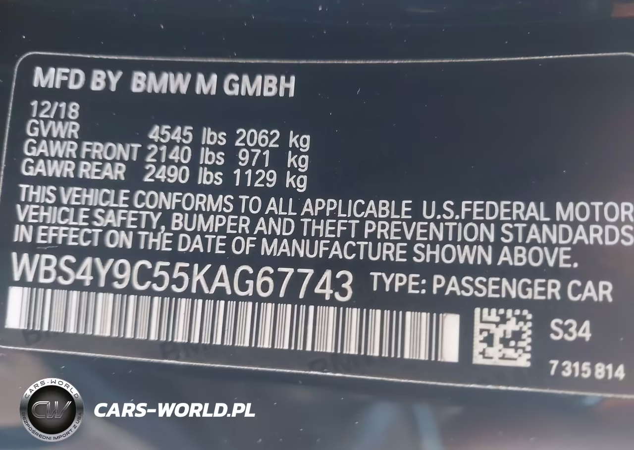 2019 BMW M4 VIN:WBS4Y9C55KAG67743 - 9