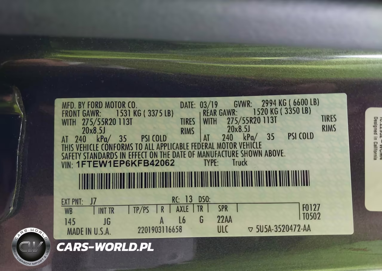 2019 Ford F-150 Xl VIN:1FTEW1EP6KFB42062 - 9