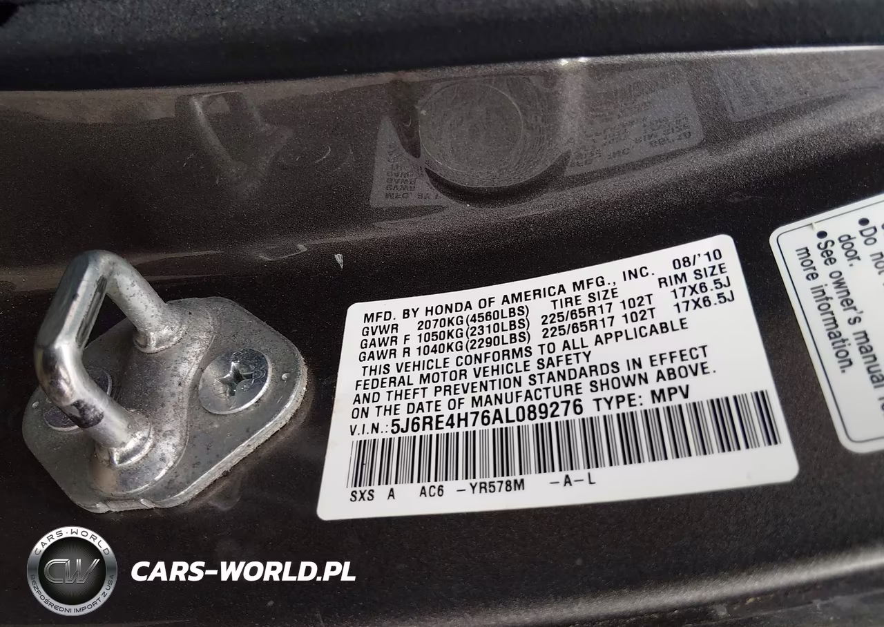 2010 Honda Cr-V Ex-L VIN:5J6RE4H76AL089276 - 9