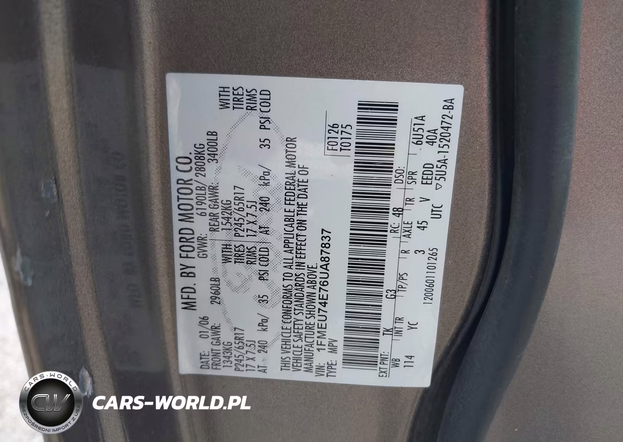 2006 Ford Explorer Eddie Bauer VIN:1FMEU74E76UA87837 - 9