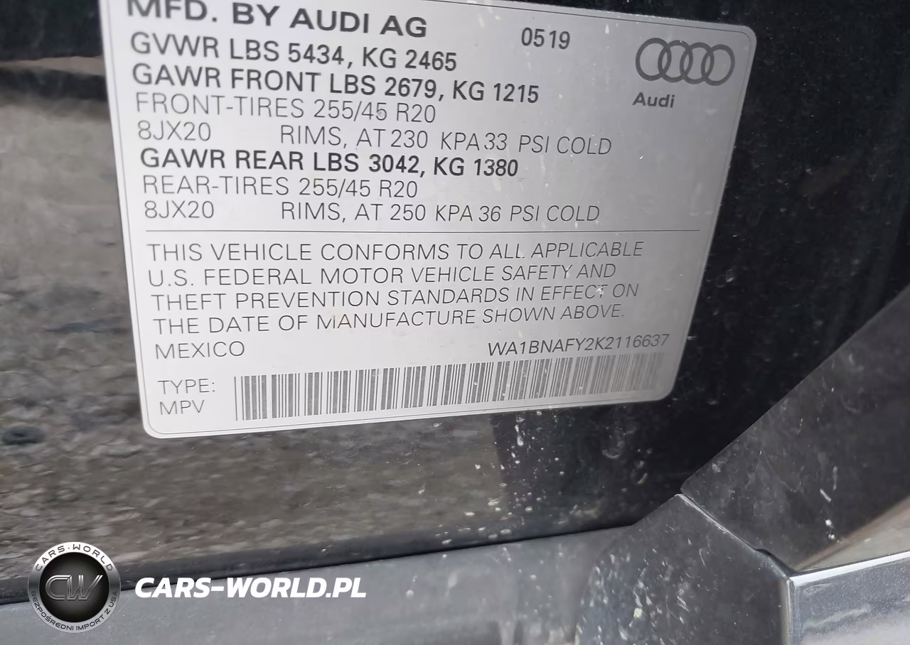 2019 Audi Q5 45 Premium VIN:WA1BNAFY2K2116637 - 9