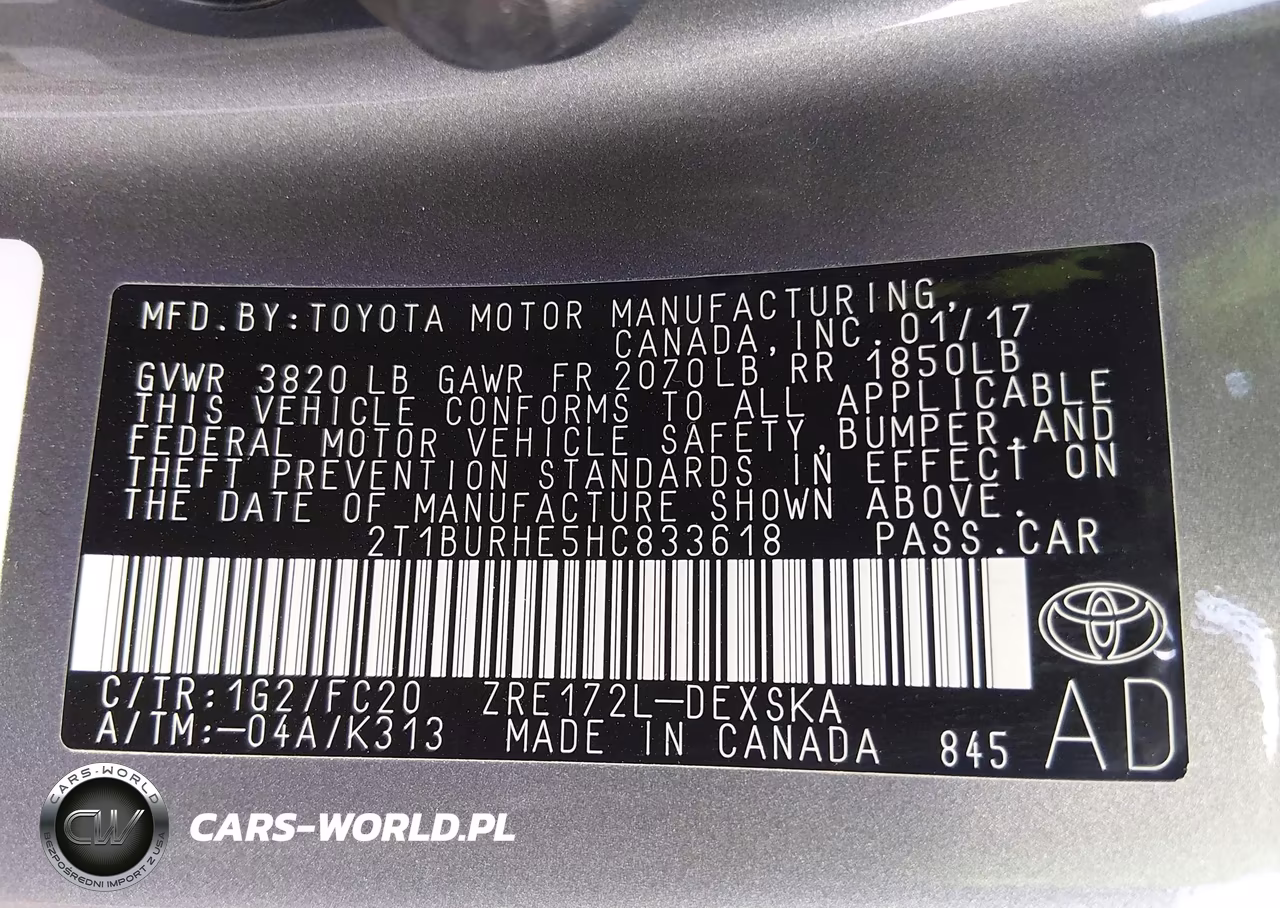 2017 Toyota Corolla Se VIN:2T1BURHE5HC833618 - 9