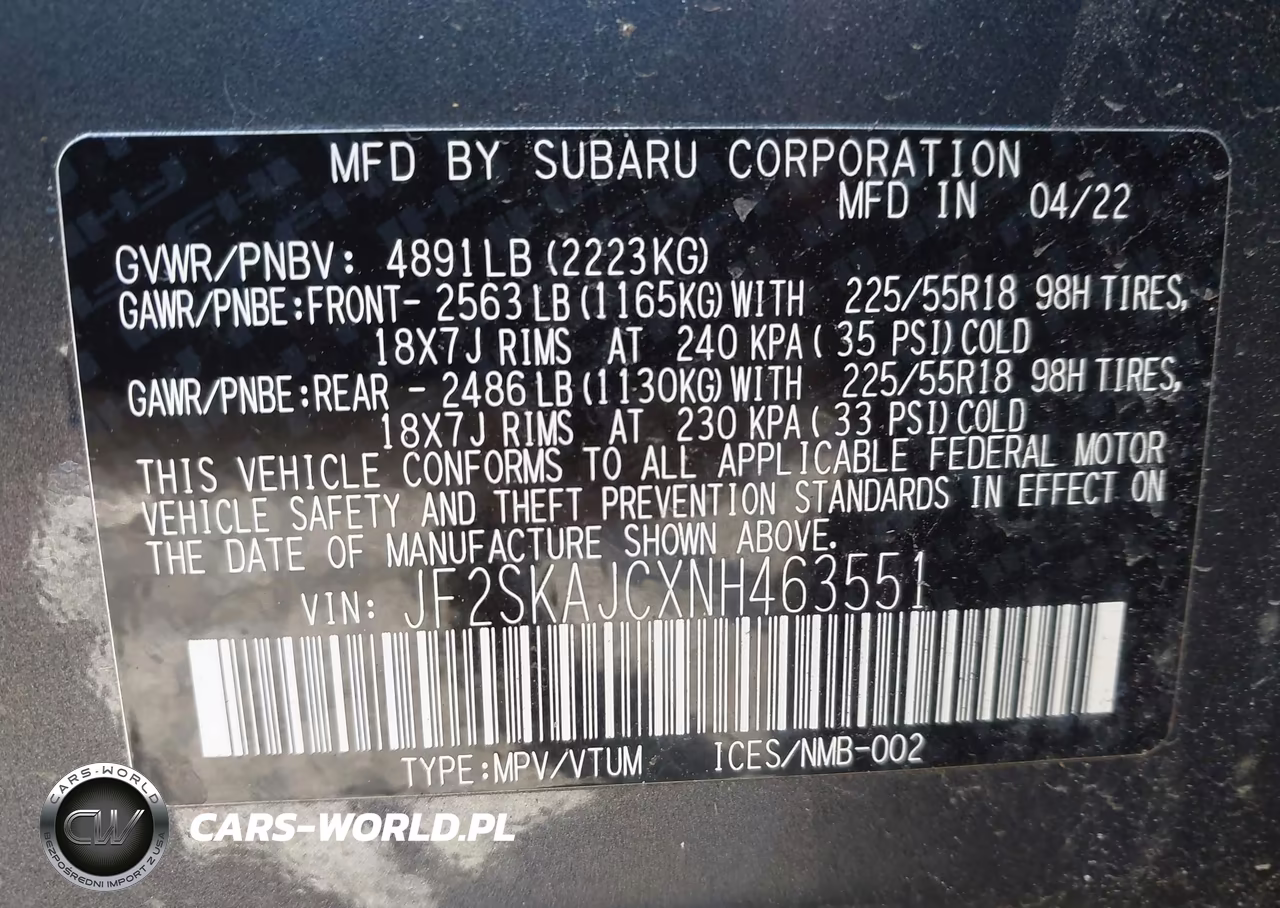 2022 Subaru Forester Sport VIN:JF2SKAJCXNH463551 - 9