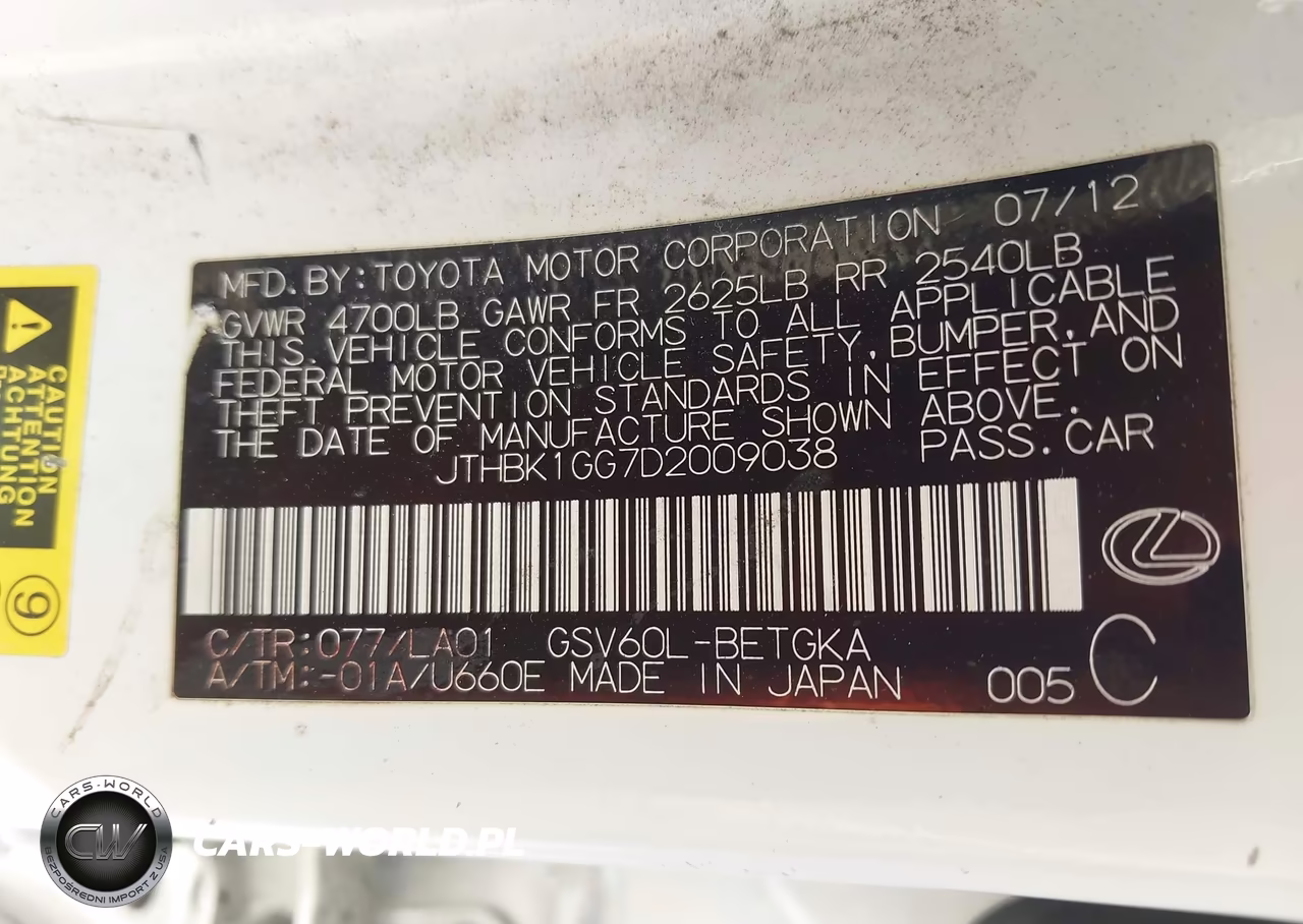 2013 Lexus Es 350 VIN:JTHBK1GG7D2009038 - 9
