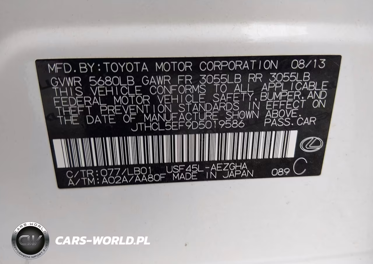 2013 Lexus Ls 460 VIN:JTHCL5EF9D5019586 - 9