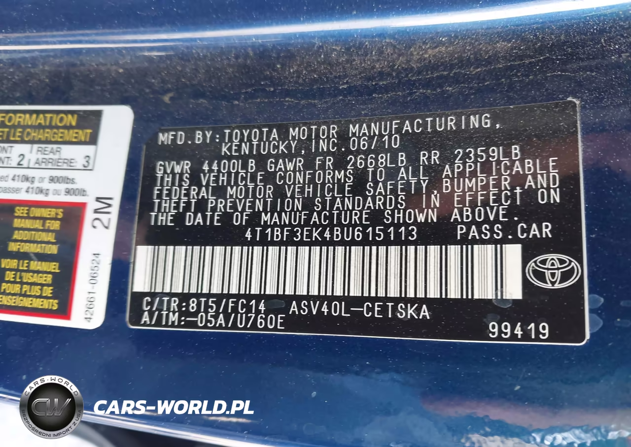 2011 Toyota Camry Se VIN:4T1BF3EK4BU615113 - 9