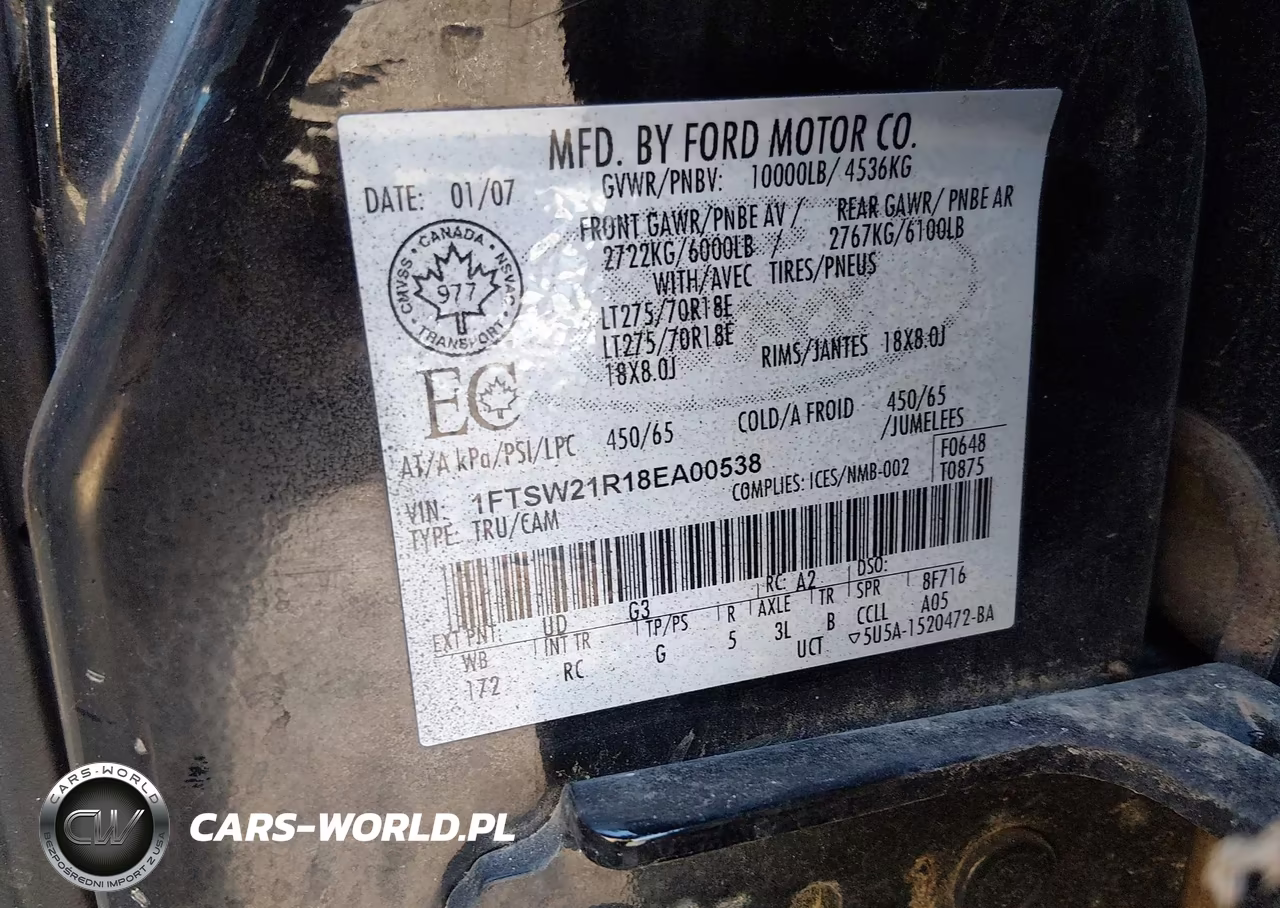 2008 Ford F250 Super Duty VIN:1FTSW21R18EA00538 - 9