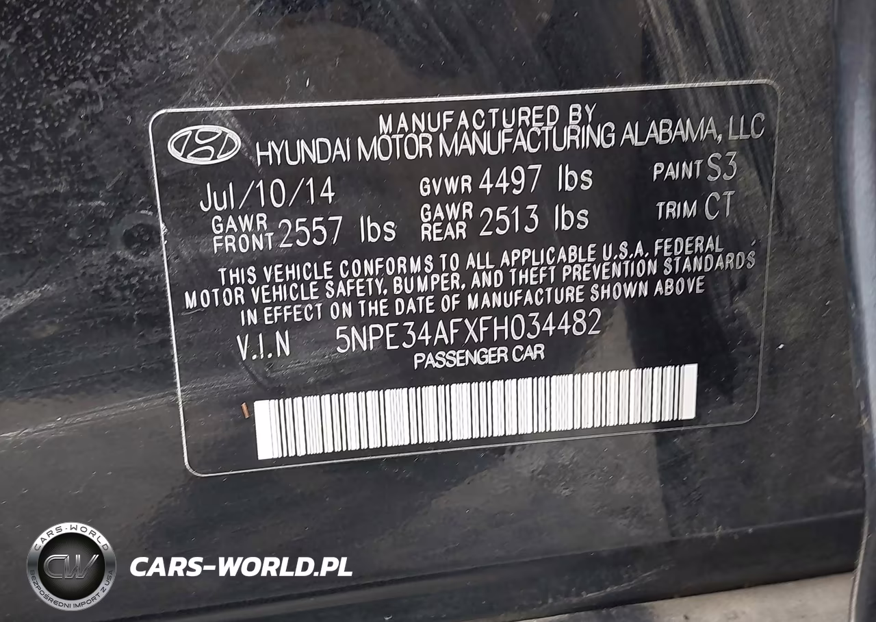 2015 Hyundai Sonata Limited VIN:5NPE34AFXFH034482 - 9