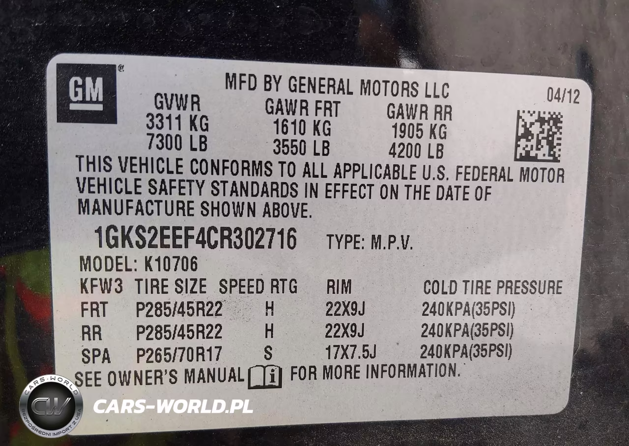 2012 GMC Yukon Denali VIN:1GKS2EEF4CR302716 - 9