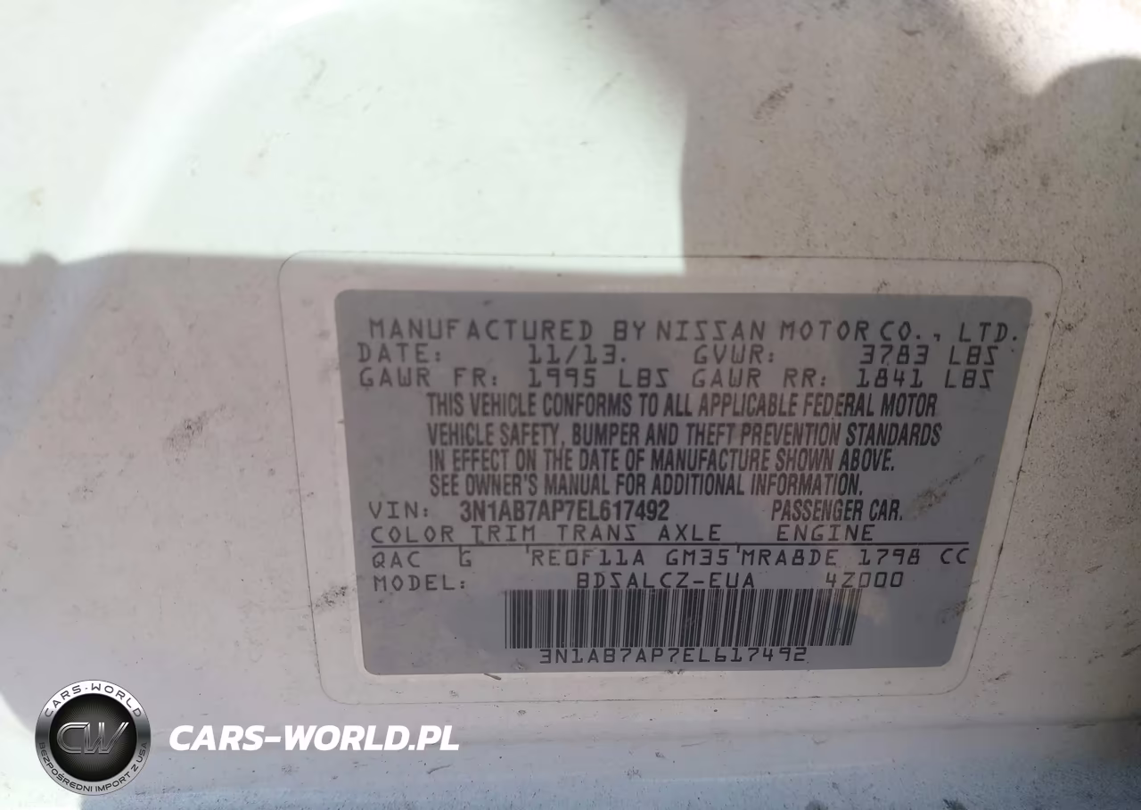 2014 Nissan Sentra S VIN:3N1AB7AP7EL617492 - 9