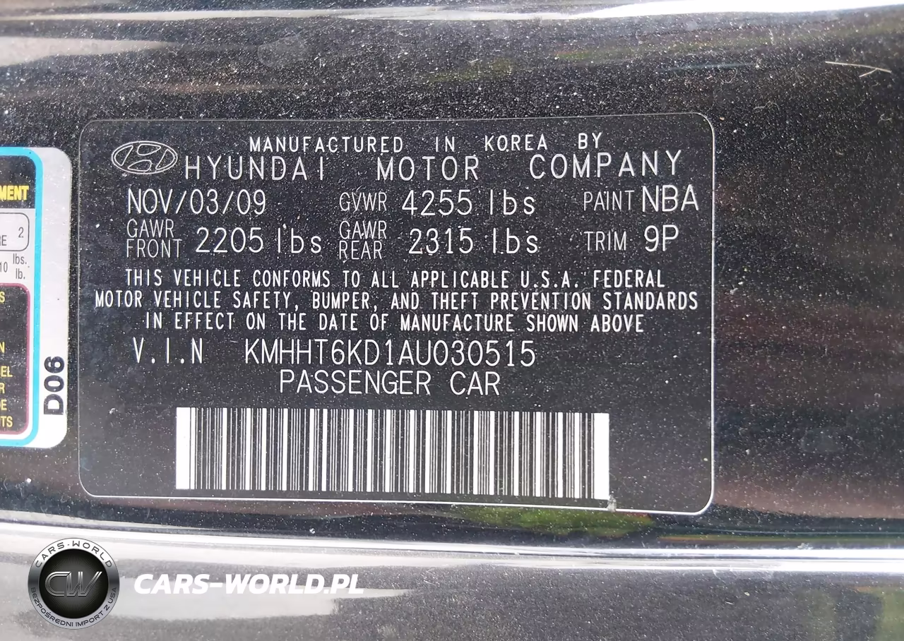 2010 Hyundai Genesis 2.0T Premium VIN:KMHHT6KD1AU030515 - 9