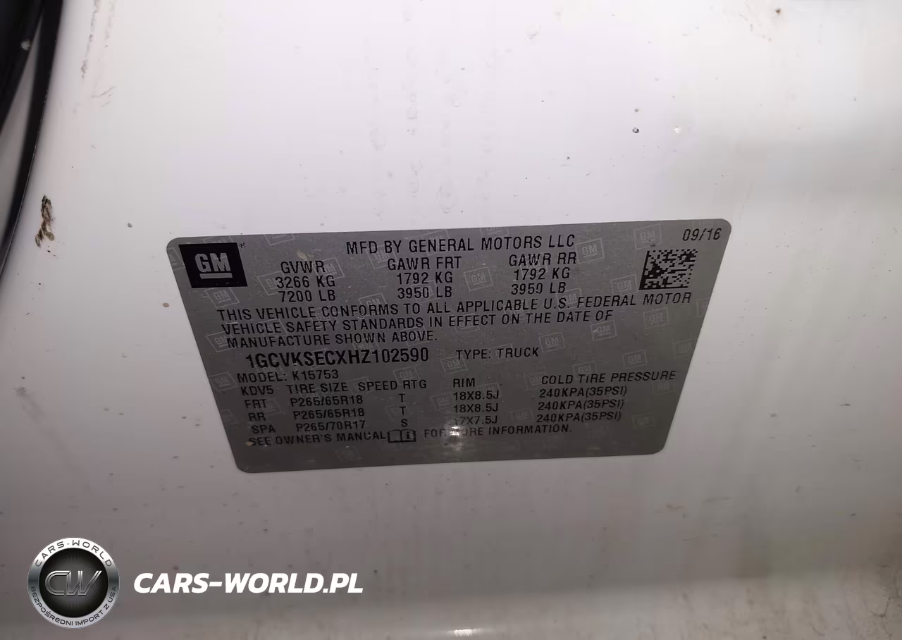 2017 Chevrolet Silverado 1500 1Lz VIN:1GCVKSECXHZ102590 - 9