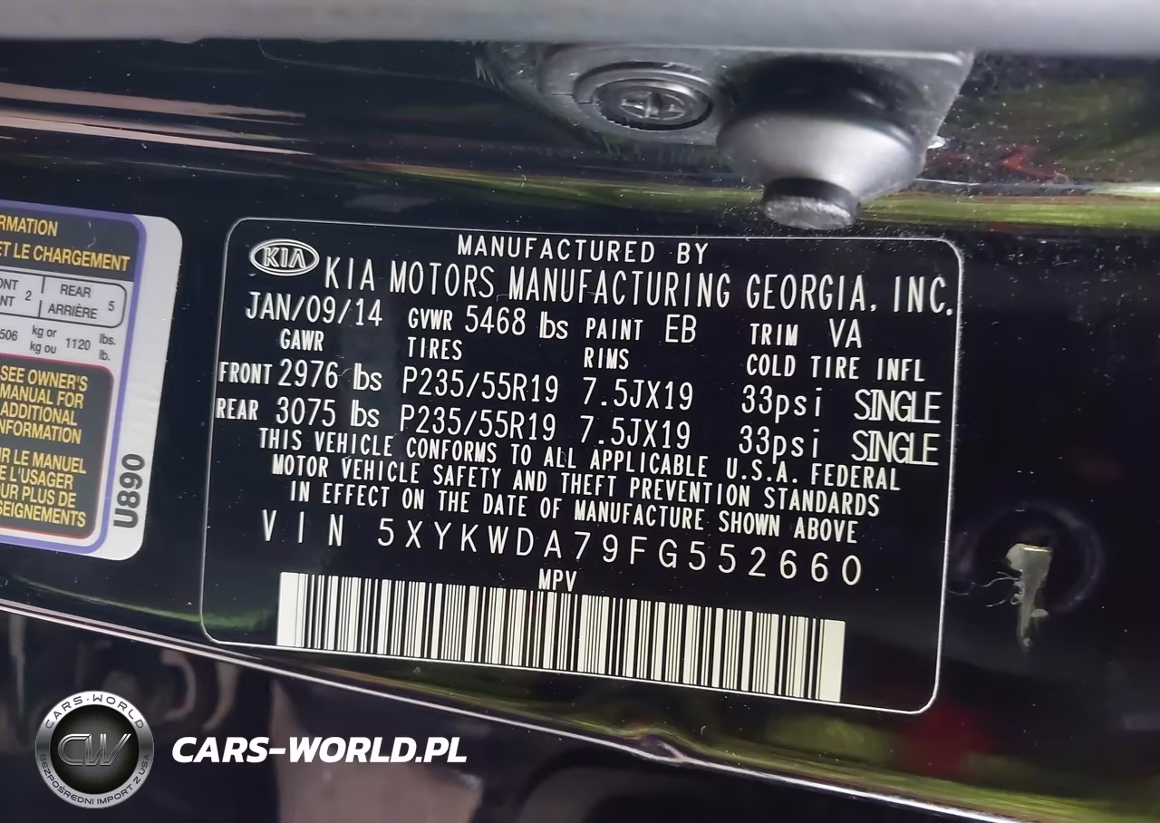 2015 Kia Sorento Limited V6 VIN:5XYKWDA79FG552660 - 9
