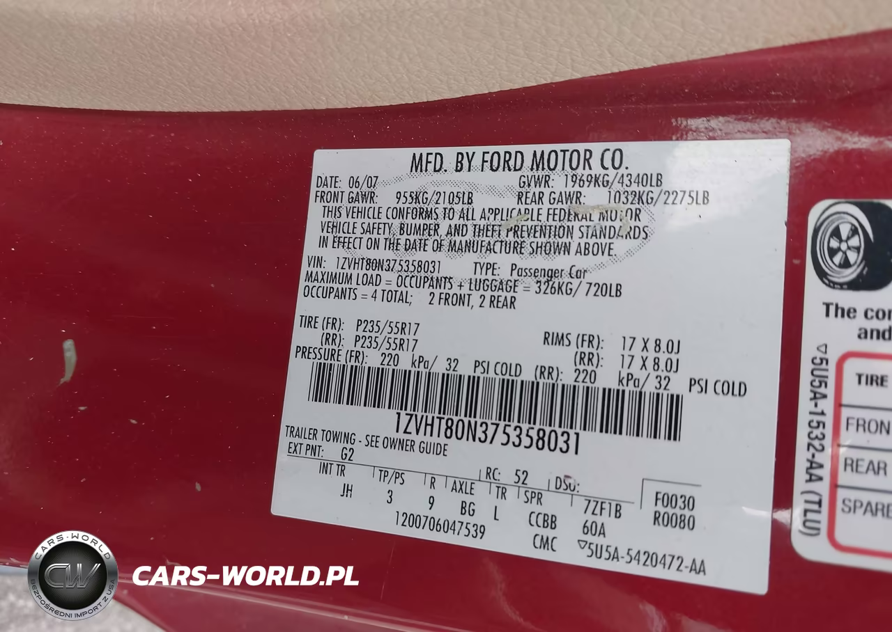 2007 Ford Mustang V6 Deluxe-V6 Premium VIN:1ZVHT80N375358031 - 8