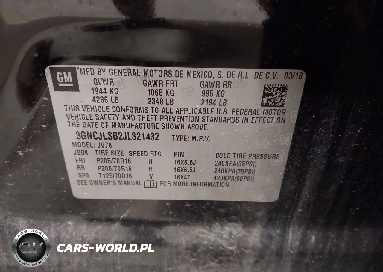 2018 Chevrolet Trax Lt VIN:3GNCJLSB2JL321432 - 9