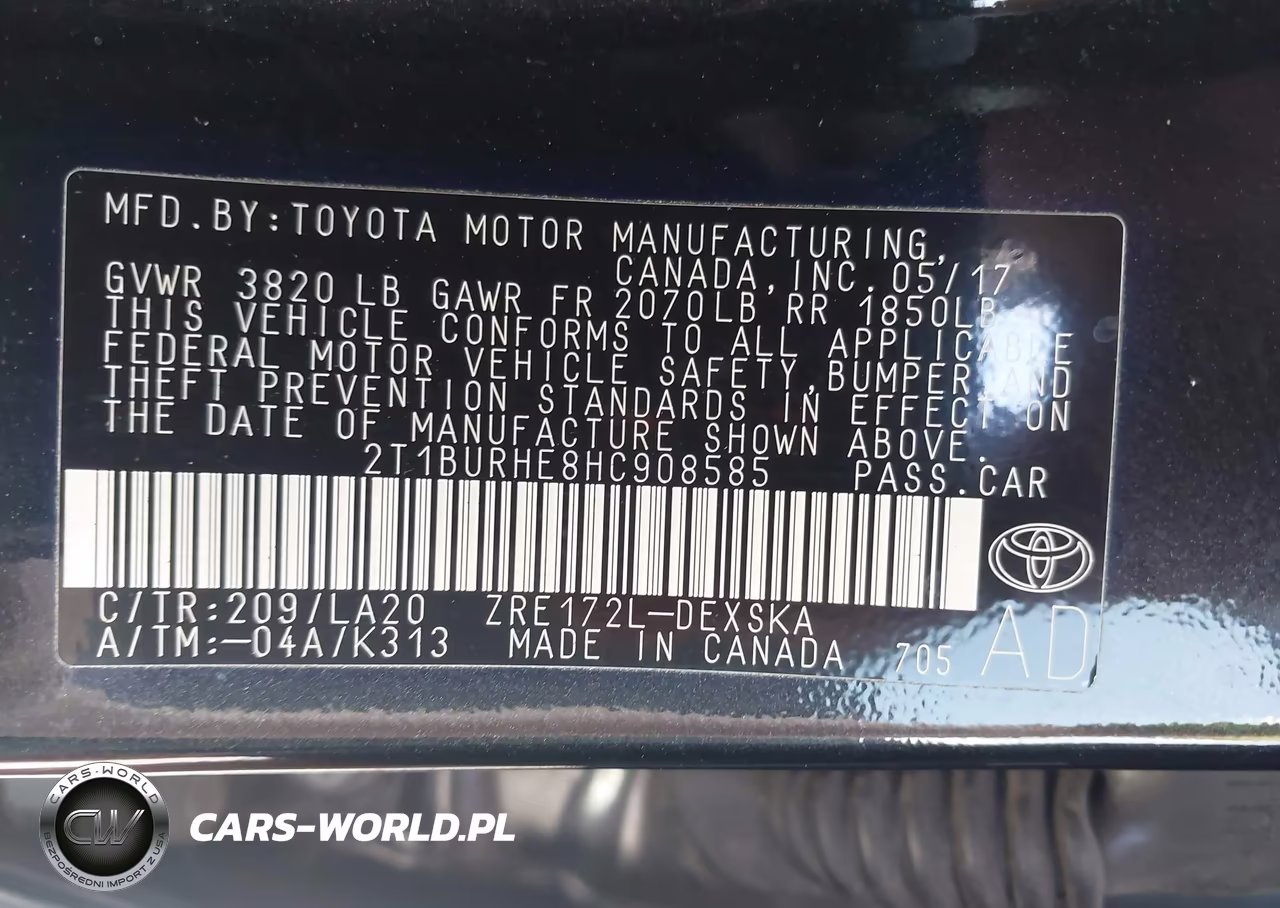 2017 Toyota Corolla Xse VIN:2T1BURHE8HC908585 - 9