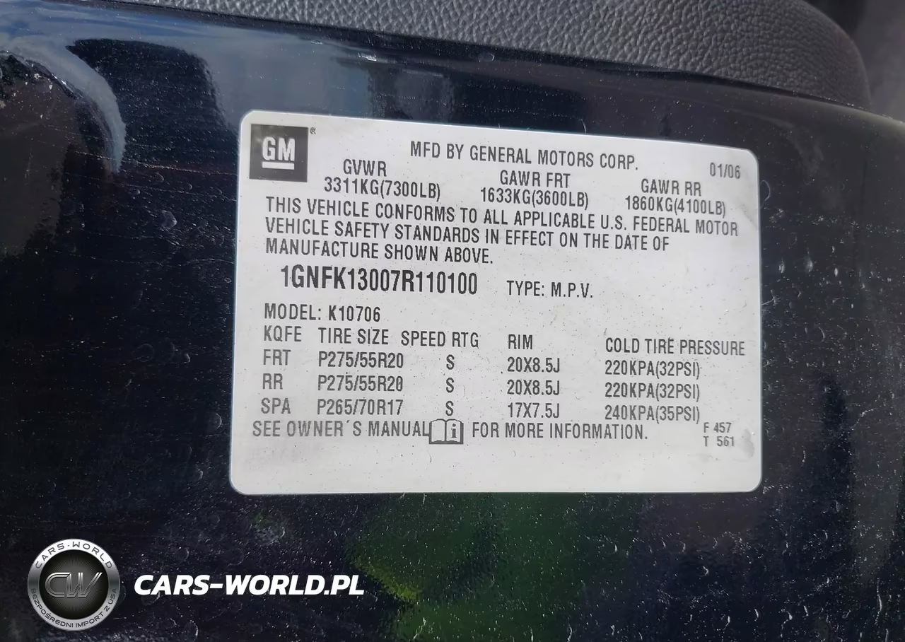 2007 Chevrolet Tahoe Ltz VIN:1GNFK13007R110100 - 9
