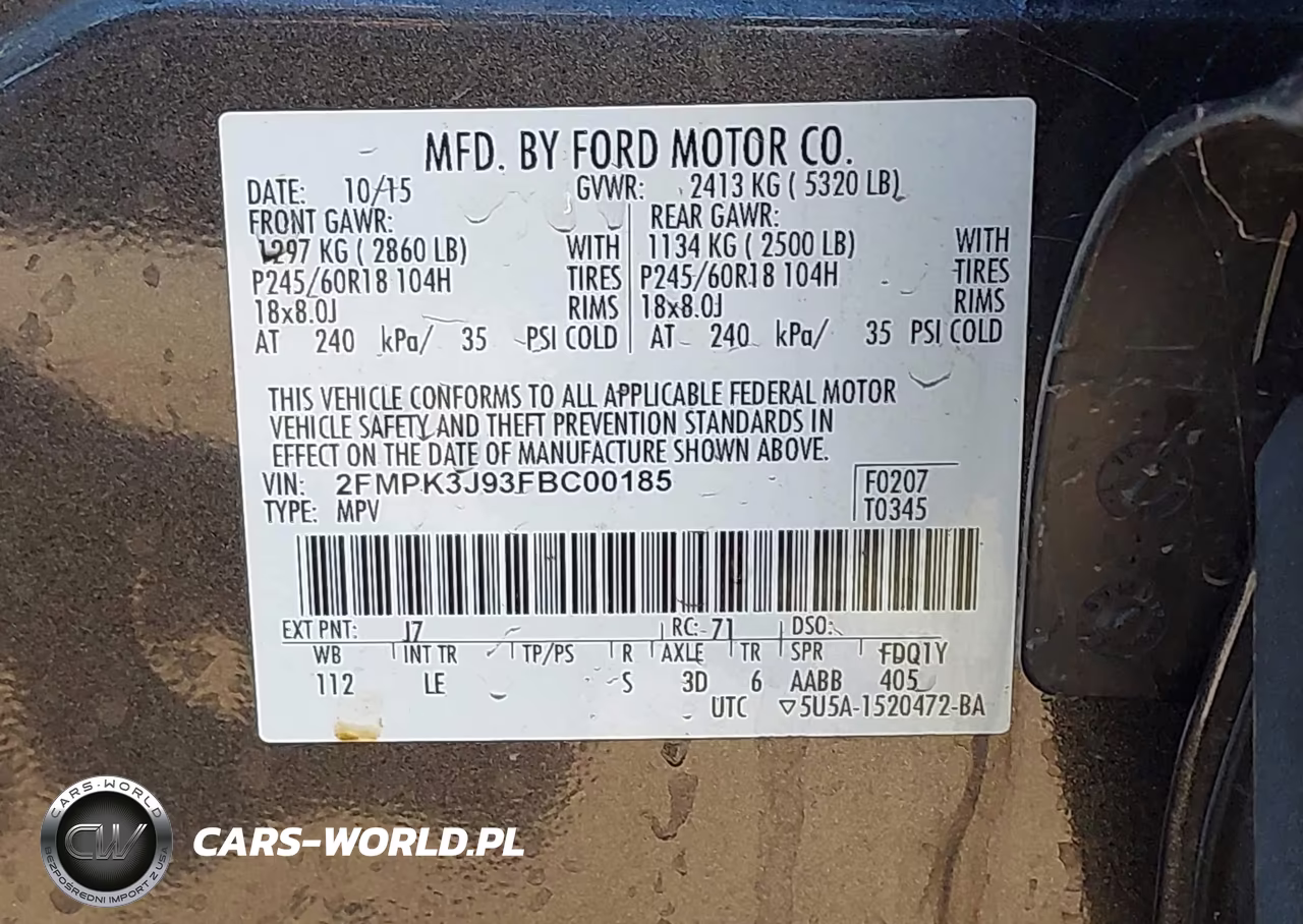 2015 Ford Edge Sel VIN:2FMPK3J93FBC00185 - 9