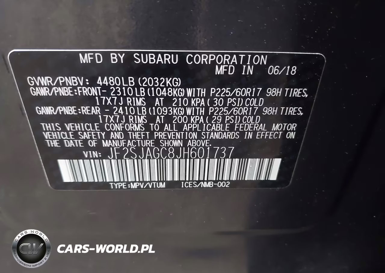 2018 Subaru Forester 2.5I Premium VIN:JF2SJAGC8JH601737 - 9