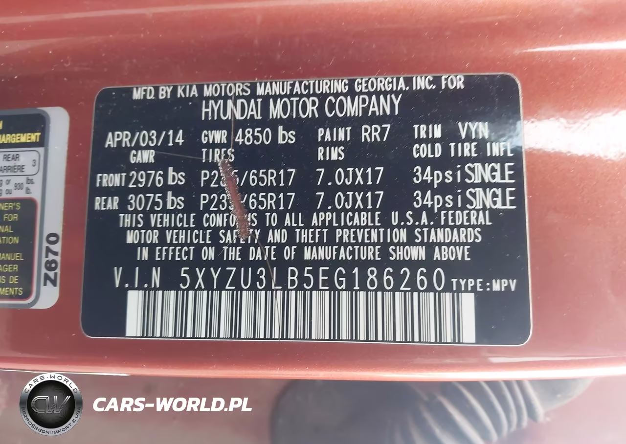 2014 Hyundai Santa Fe Sport 2.4L VIN:5XYZU3LB5EG186260 - 9