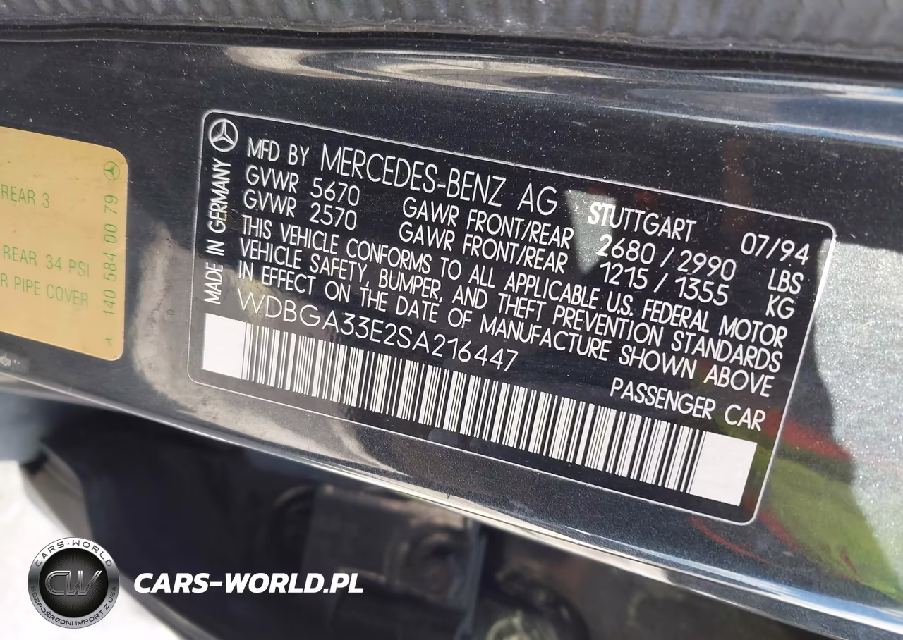 1995 Mercedes-Benz S 320 VIN:WDBGA33E2SA216447 - 9