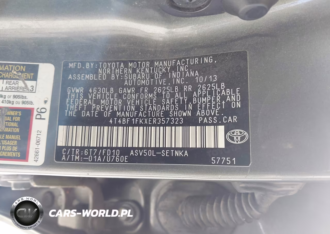 2014 Toyota Camry Le VIN:4T4BF1FKXER357323 - 9