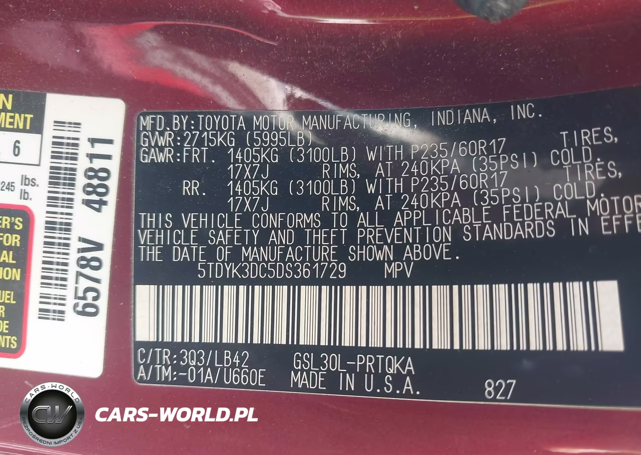 2013 Toyota Sienna Xle V6 8 Passenger VIN:5TDYK3DC5DS361729 - 9