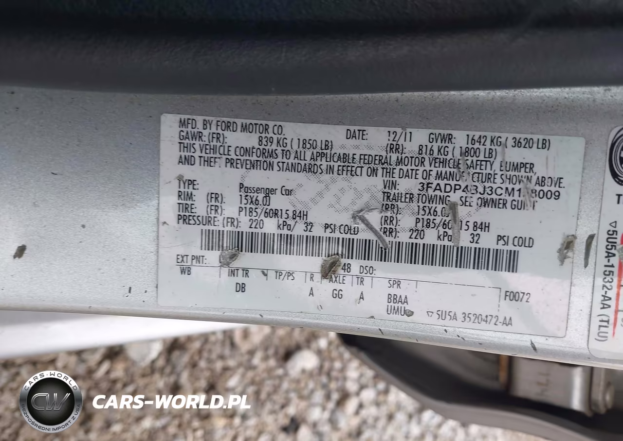 2012 Ford Fiesta Se VIN:3FADP4BJ3CM158009 - 9