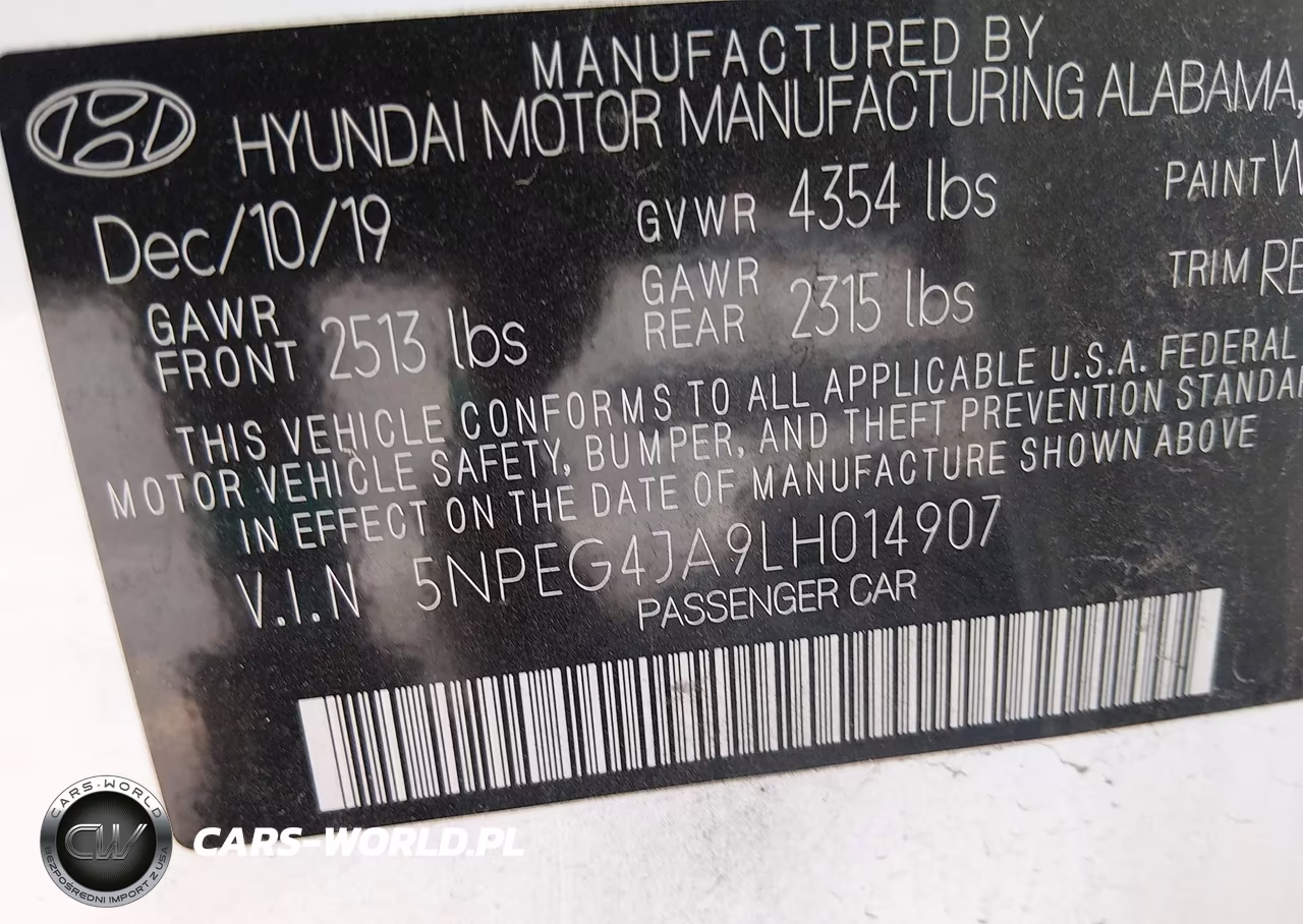 2020 Hyundai Sonata Se VIN:5NPEG4JA9LH014907 - 9