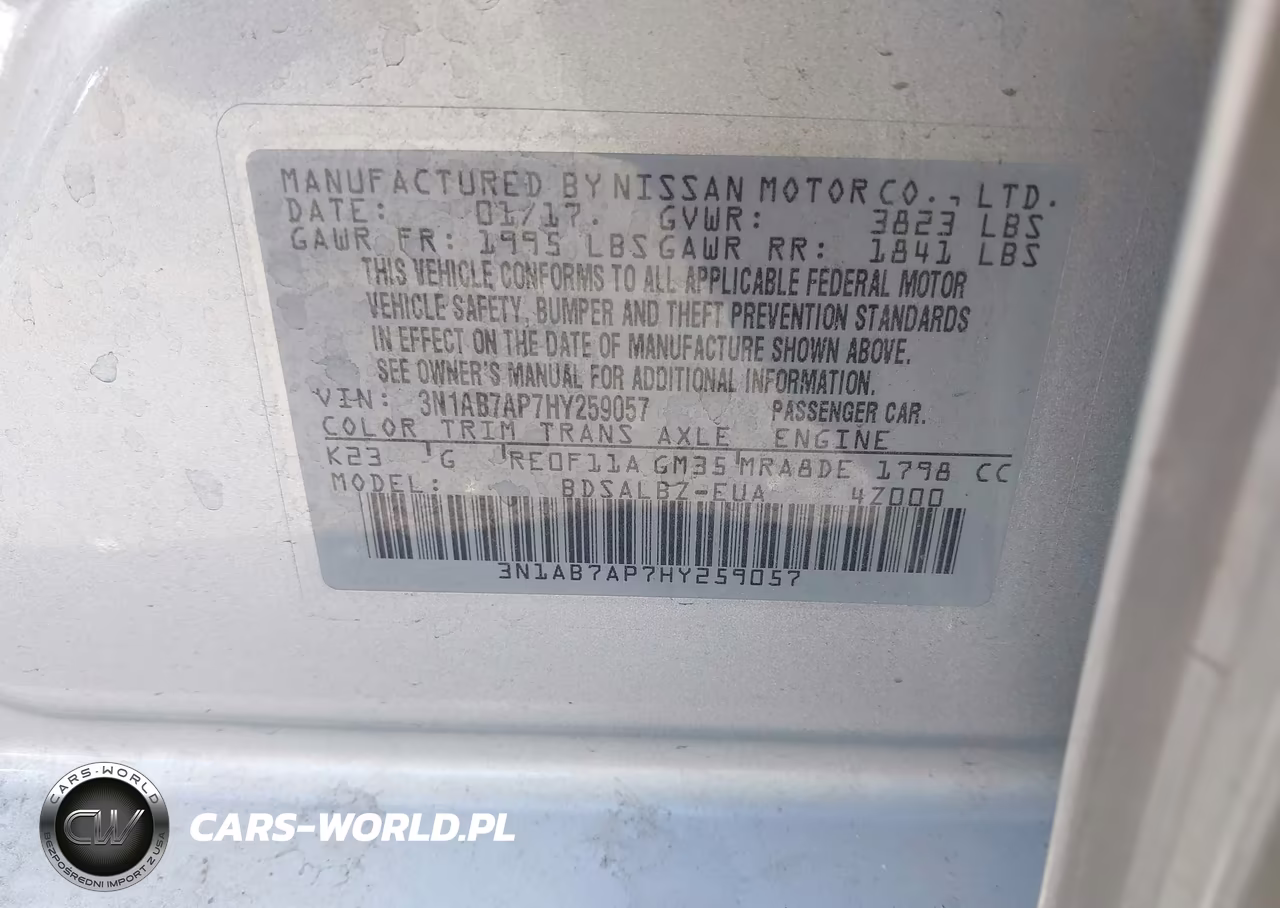 2017 Nissan Sentra S VIN:3N1AB7AP7HY259057 - 9