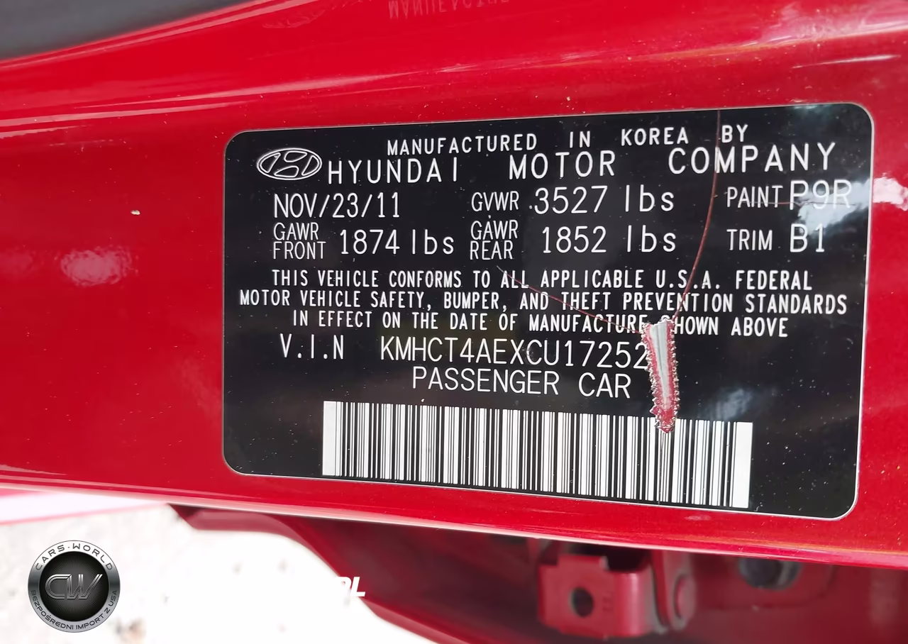 2012 Hyundai Accent Gls VIN:KMHCT4AEXCU172521 - 9