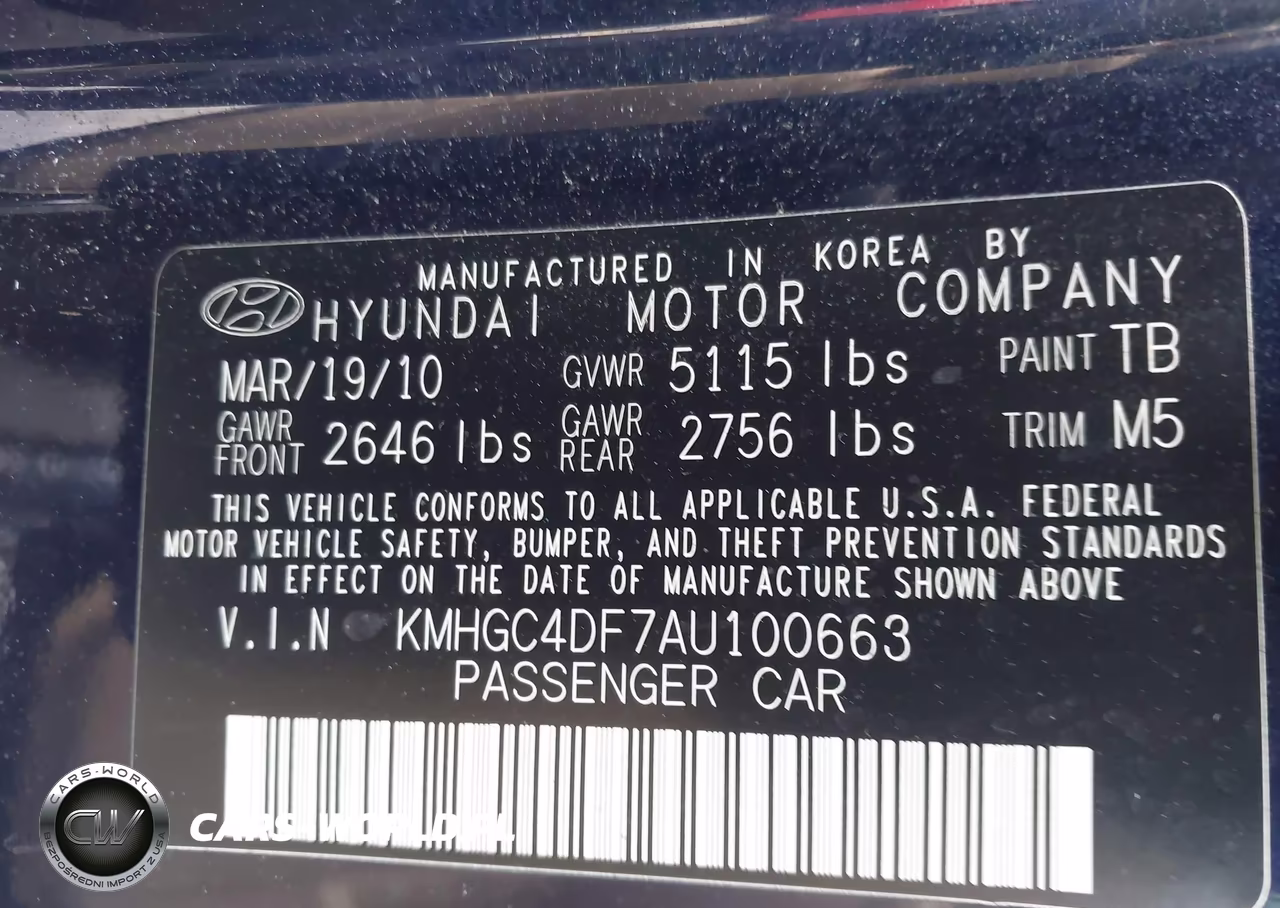 2010 Hyundai Genesis 4.6 VIN:KMHGC4DF7AU100663 - 9