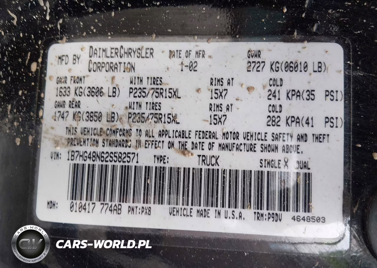 2002 Dodge Dakota Slt VIN:1B7HG48N62S582571 - 9