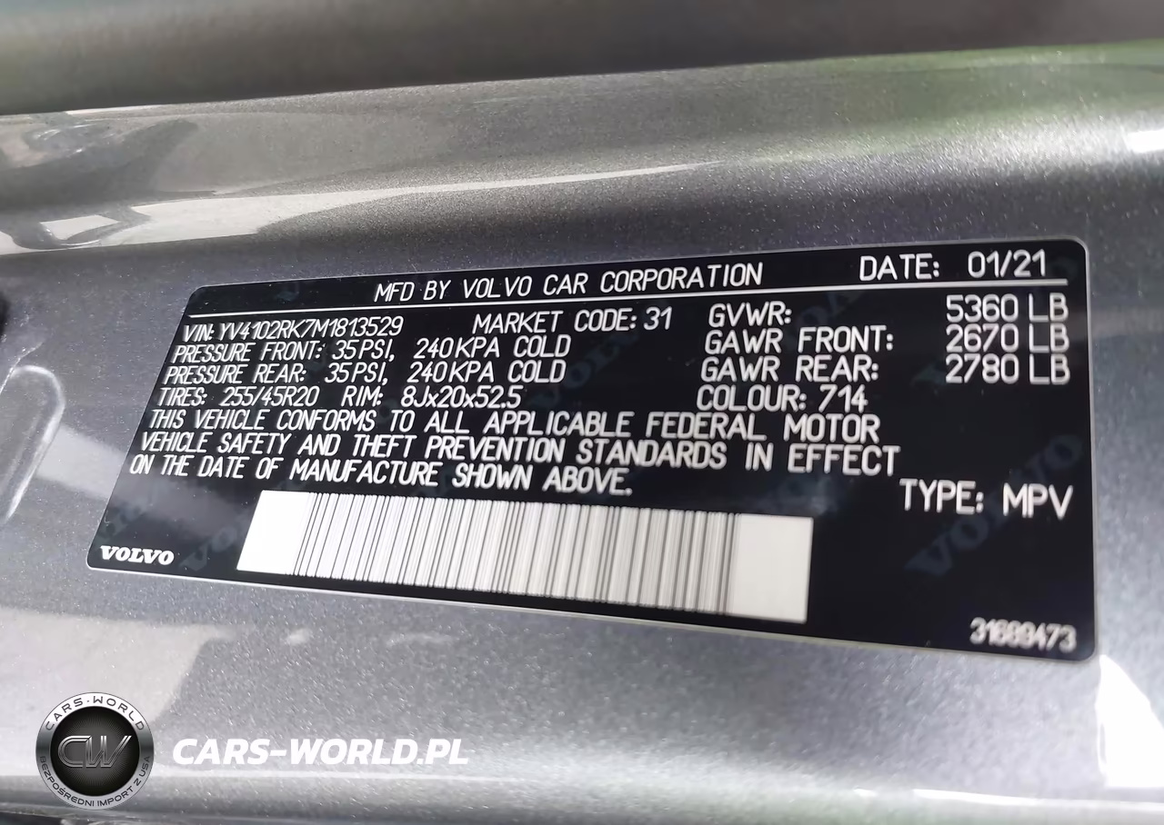 2021 Volvo Xc60 Momentum VIN:YV4102RK7M1813529 - 9