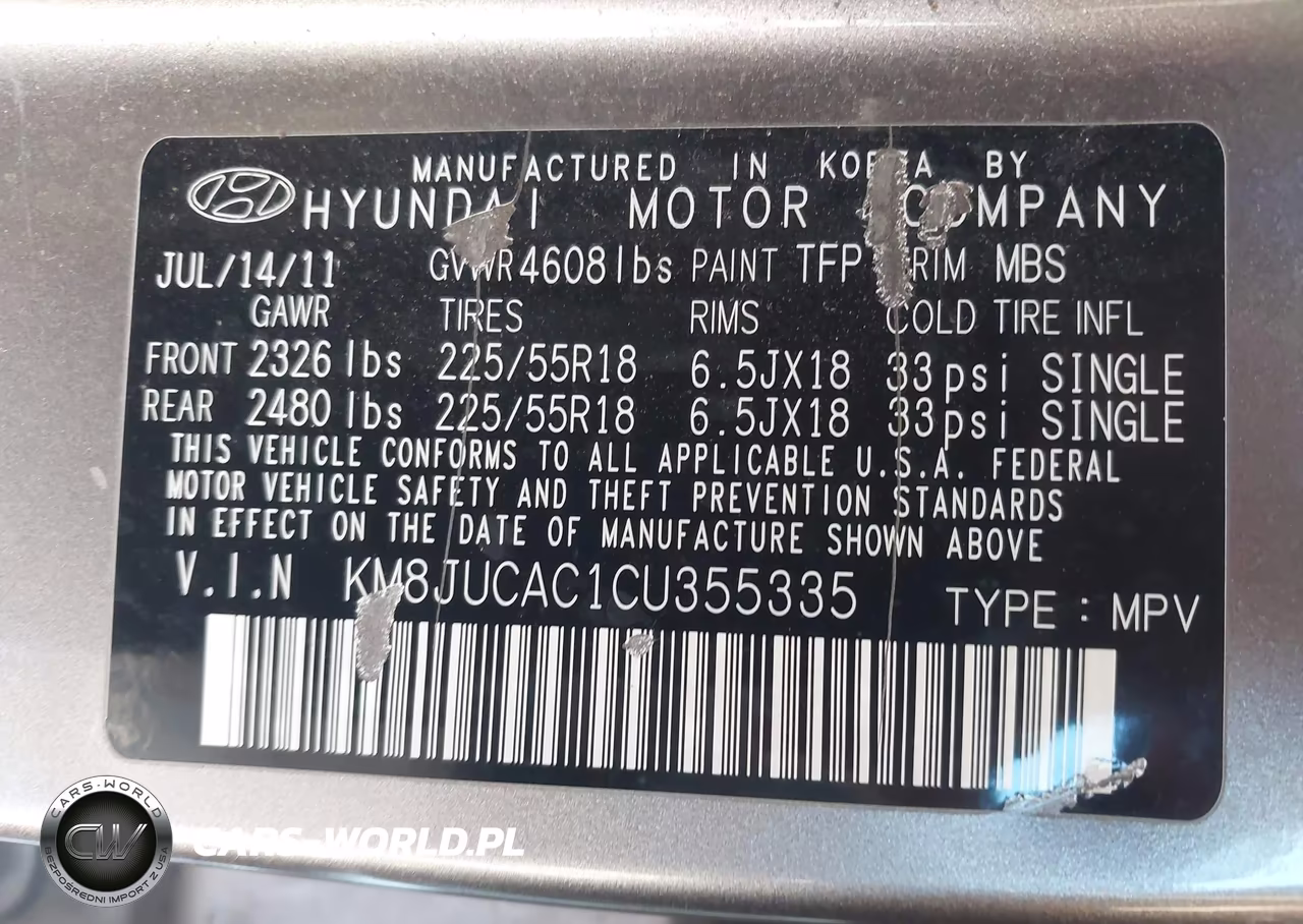 2012 Hyundai Tucson Limited VIN:KM8JUCAC1CU355335 - 9