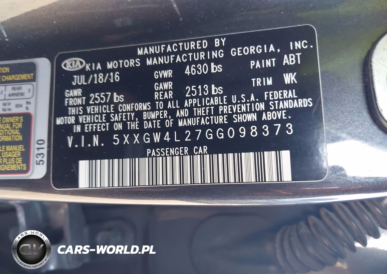 2016 Kia Optima Sx Turbo VIN:5XXGW4L27GG098373 - 9
