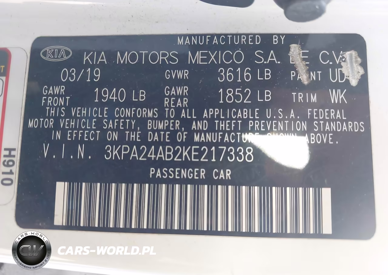 2019 Kia Rio Lx VIN:3KPA24AB2KE217338 - 9