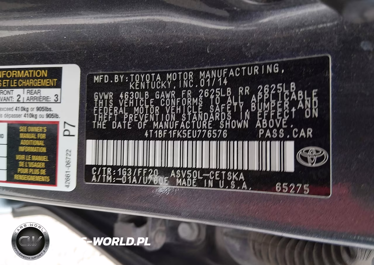 2014 Toyota Camry Se VIN:4T1BF1FK5EU776576 - 9