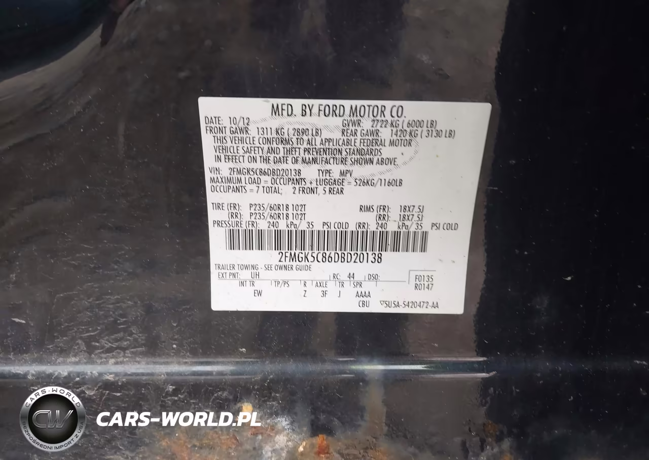 2013 Ford Flex Sel VIN:2FMGK5C86DBD20138 - 9