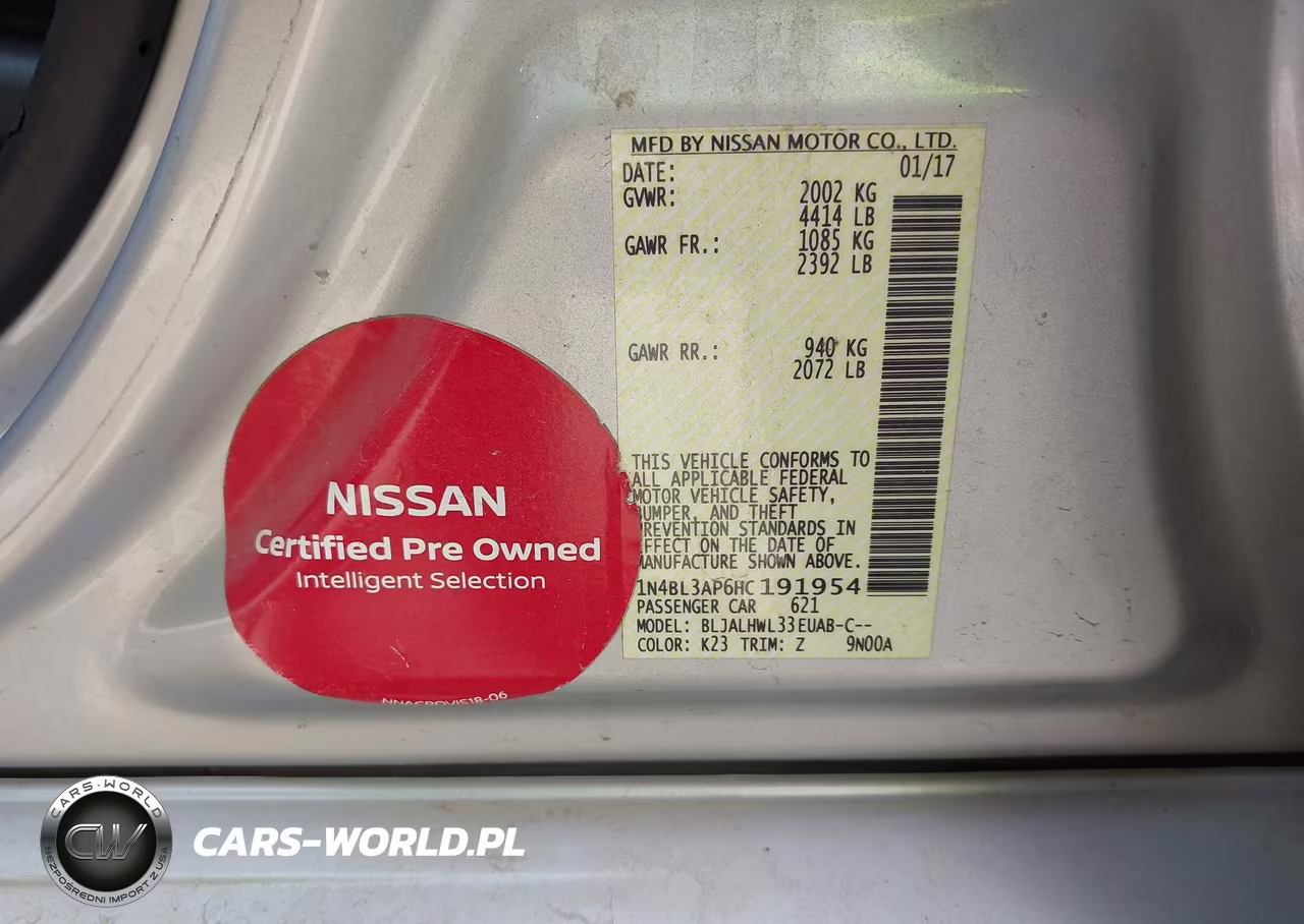 2017 Nissan Altima 3.5 Sr VIN:1N4BL3AP6HC191954 - 9