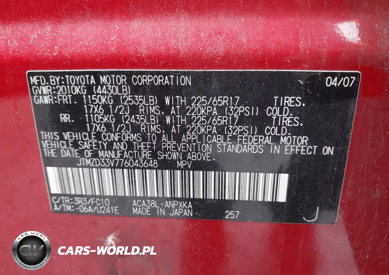 2007 Toyota Rav4 VIN:JTMZD33V776043648 - 9